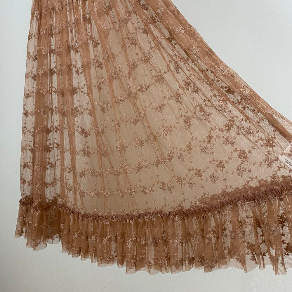 Free People Intimately Lace Connections Skirt - Copper - Size Small - Picture 5 of 10